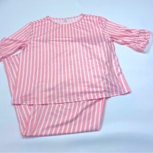 H&M Pink Striped Pajama Set Size Large
